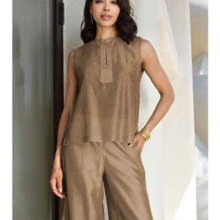 AGGEL Semi-sheer top with knitted details SS61106KF