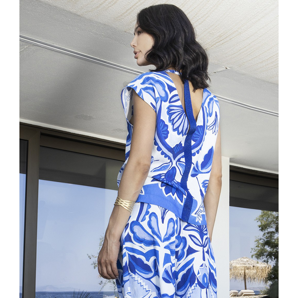 AGGEL Printed blouse with knitted details SS61123KF 2