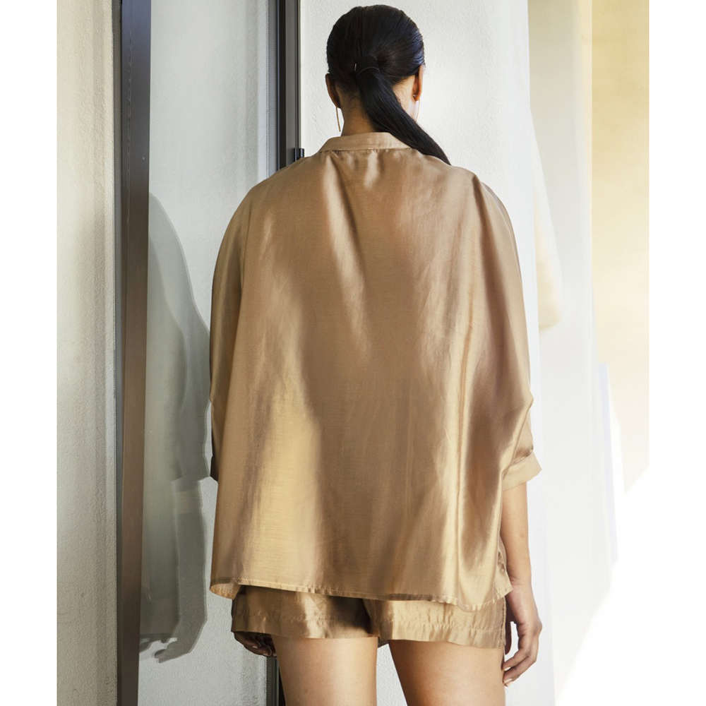 AGGEL Semi-sheer blouse with knitted details SS61137KF 2