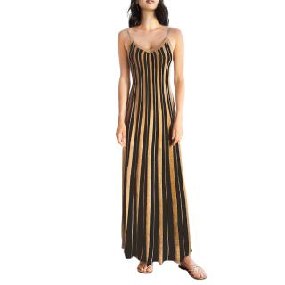 AGGEL Lurex δίχρωμο τρυπητό φόρεμα SS63202K