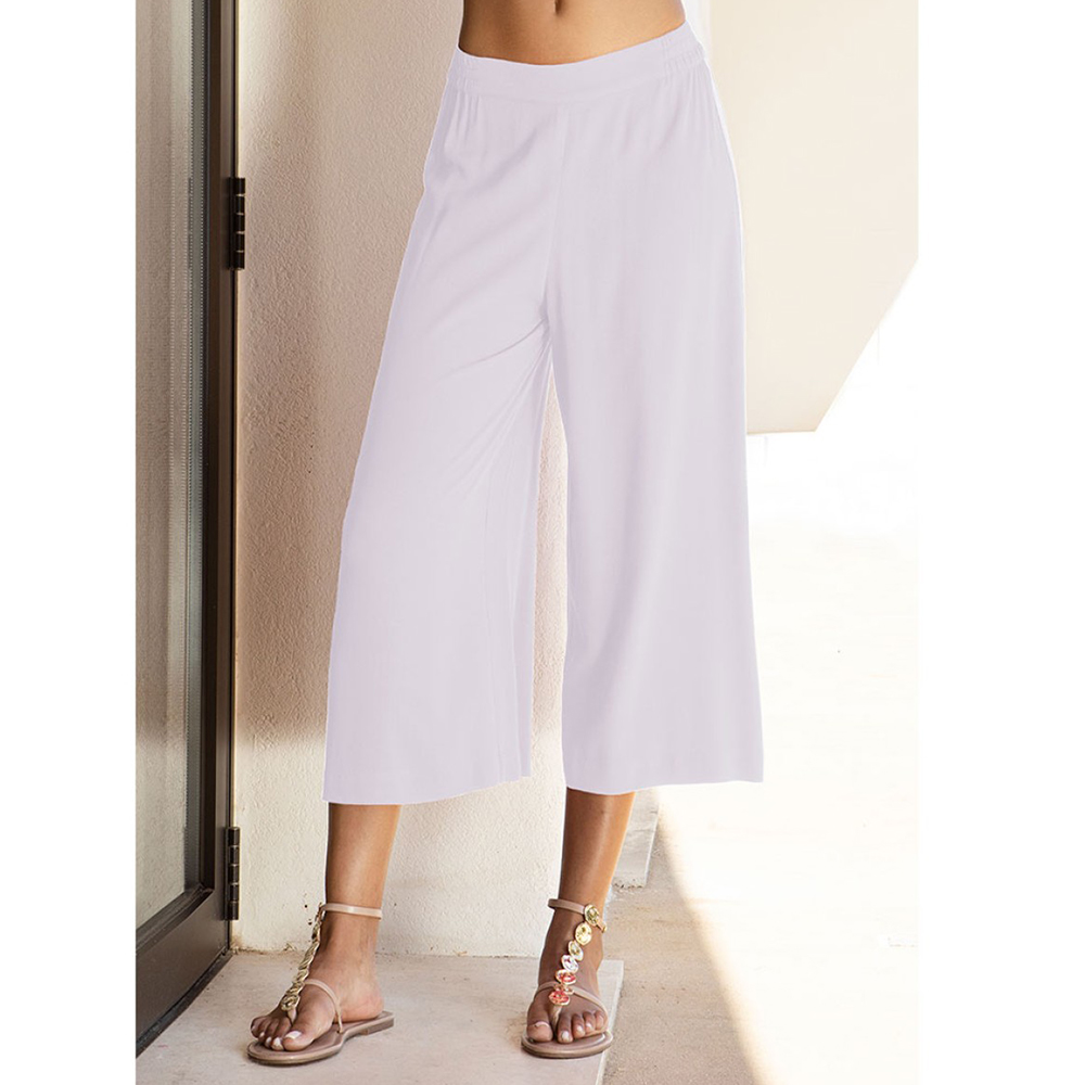 AGGEL Crepe marocaine cropped pants with knitted details SS64102KF