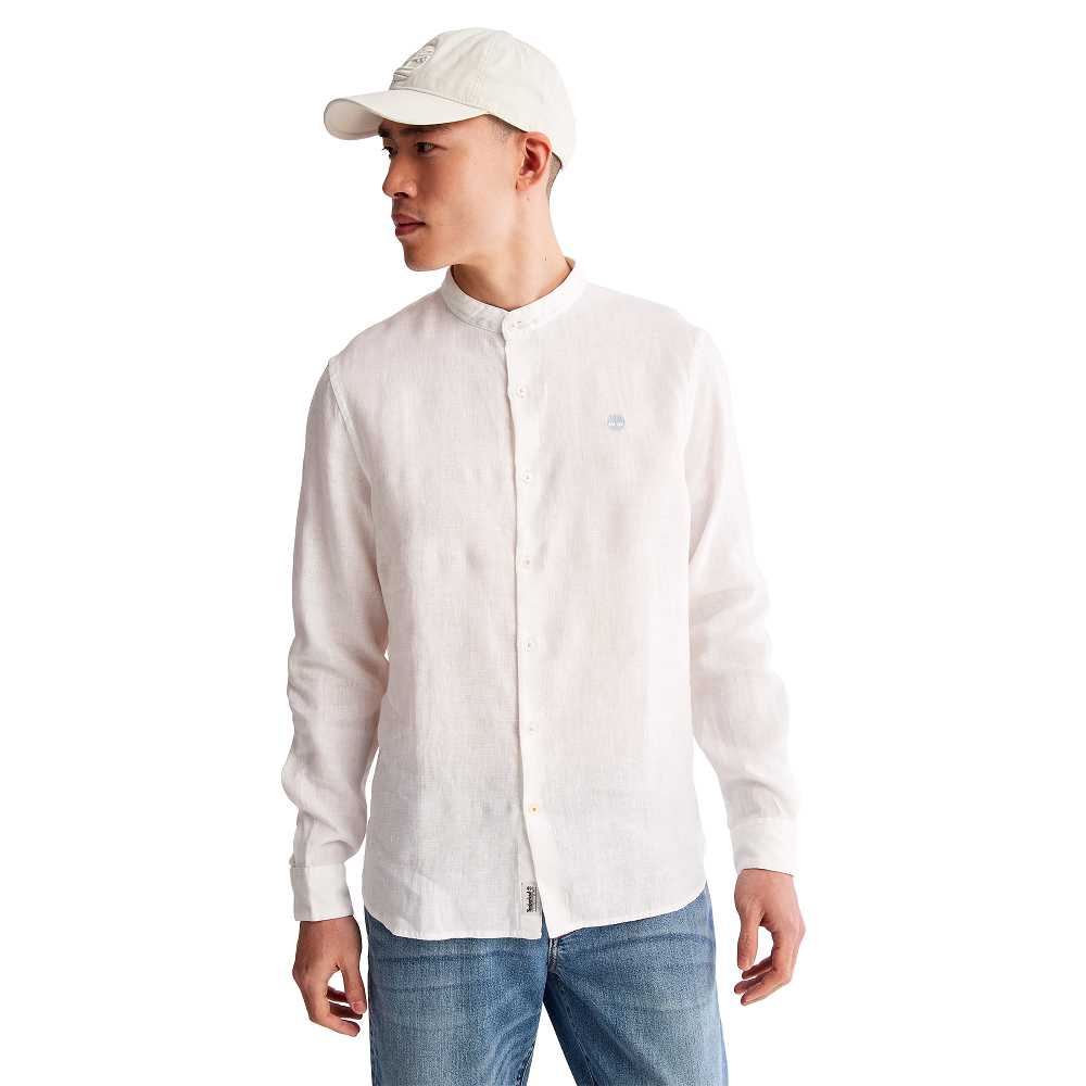 TIMBERLAND Linen Korean Collar Shirt TB0A2DC1 1