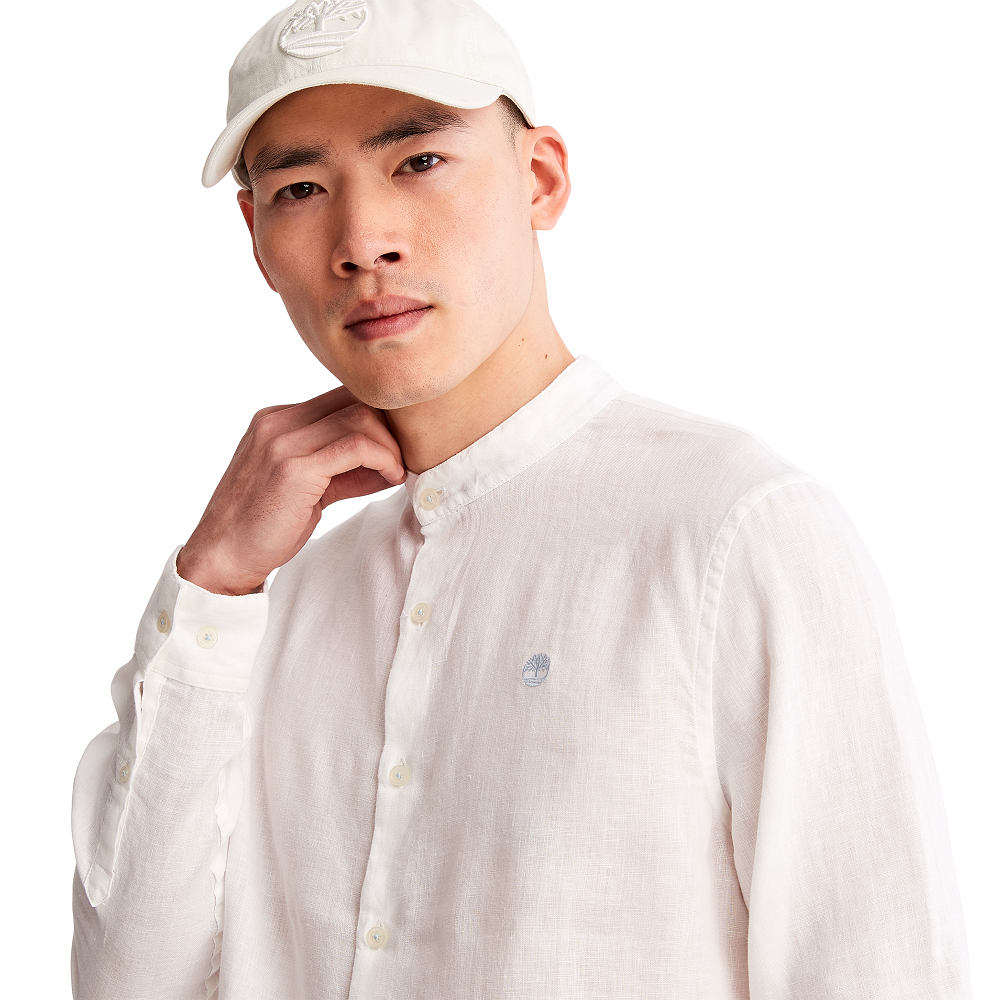 TIMBERLAND Linen Korean Collar Shirt TB0A2DC1 3