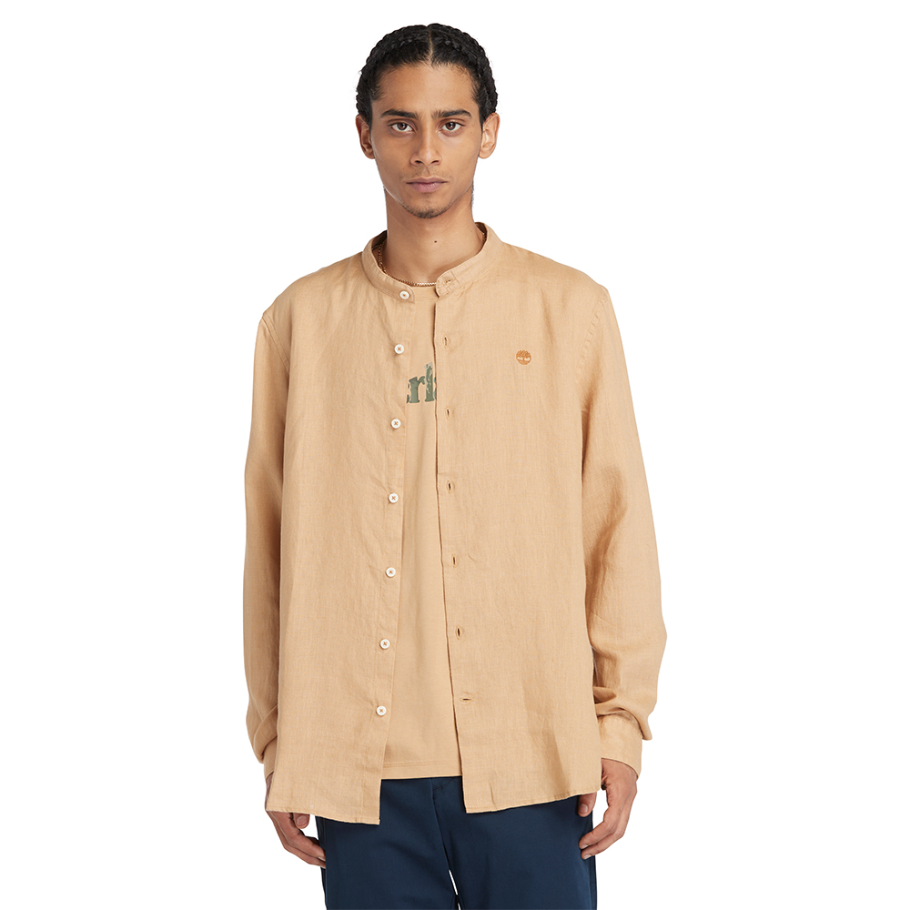 TIMBERLAND Linen Korean Collar Shirt TB0A2DC1 2