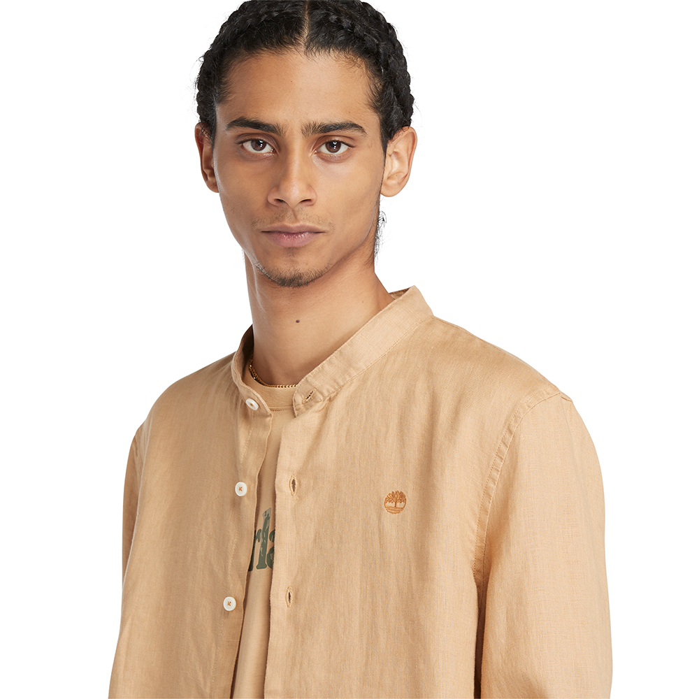 TIMBERLAND Linen Korean Collar Shirt TB0A2DC1 3