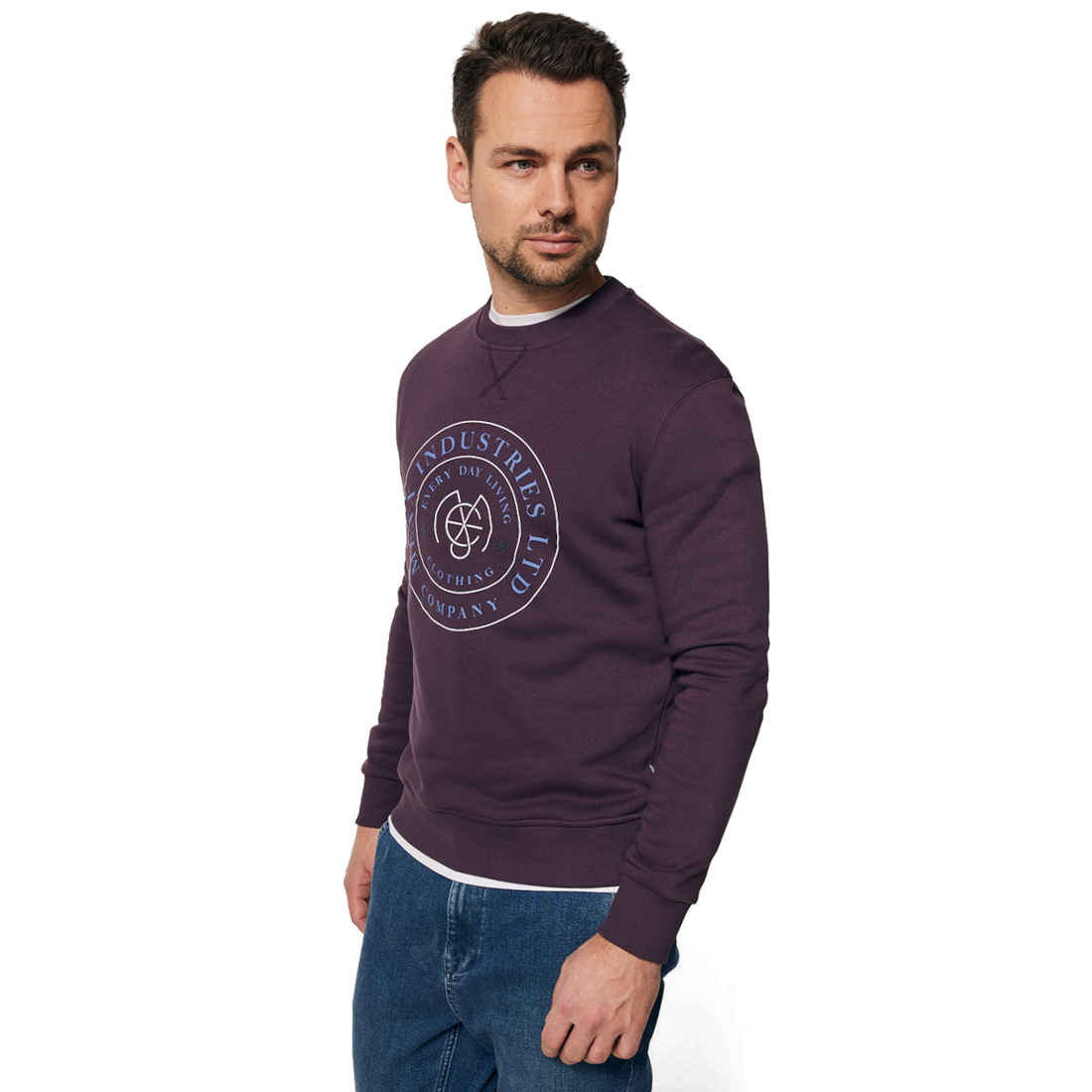 Crew neck sweatshirt with print 1