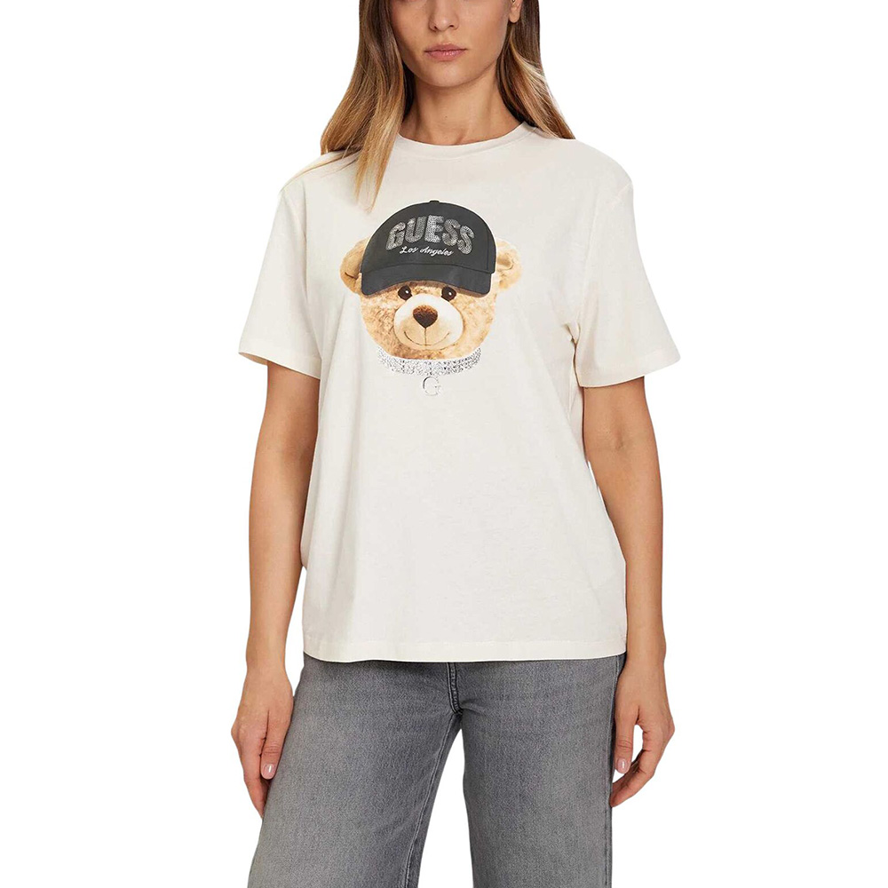 GUESS TEDDY BEAR HAT SS T-SHIRT ΜΠΛΟΥΖΑ ΓΥΝΑΙΚΕΙΟ V5BI09I3Z14 1
