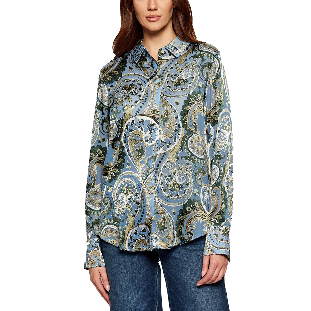 GUESS LS CLARISSE OVERSIZE SHIRT ΠΟΥΚΑΜΙΣΟ ΓΥΝΑΙΚΕΙΟ W5BH78W2770 1