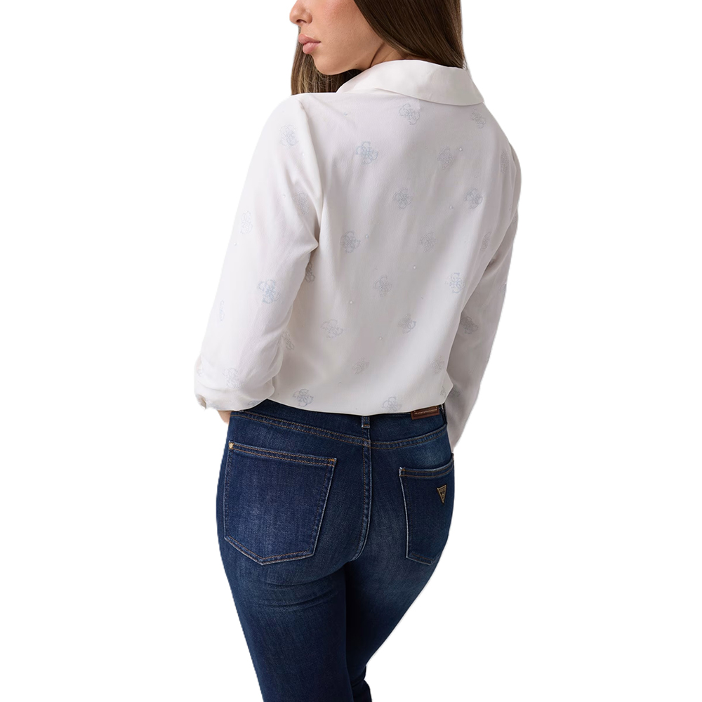 GUESS LS FLORE LOGO HOTFIX SHIRT ΠΟΥΚΑΜΙΣΟ ΓΥΝΑΙΚΕΙΟ W5BH80W2982 2