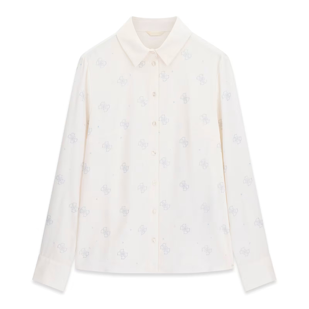 GUESS LS FLORE LOGO HOTFIX SHIRT ΠΟΥΚΑΜΙΣΟ ΓΥΝΑΙΚΕΙΟ W5BH80W2982 4