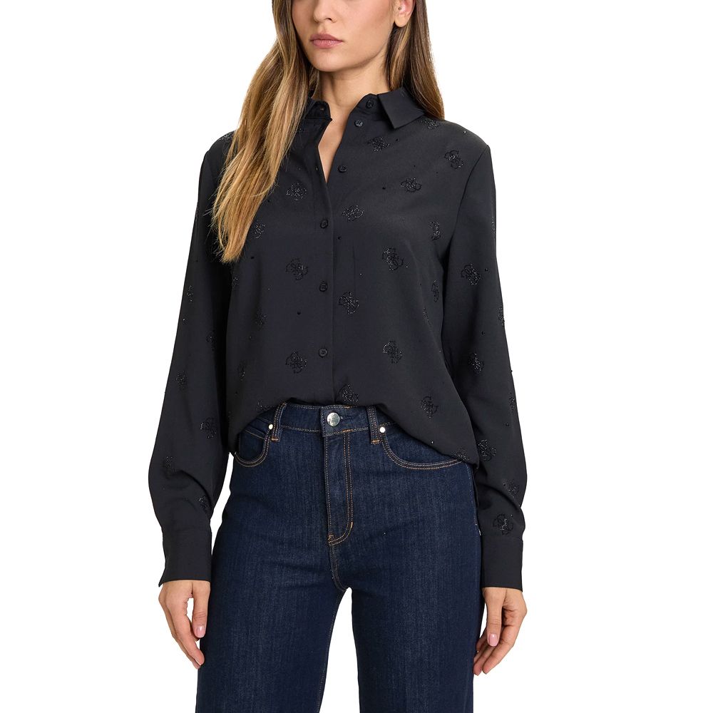 GUESS LS FLORE LOGO HOTFIX SHIRT ΠΟΥΚΑΜΙΣΟ ΓΥΝΑΙΚΕΙΟ W5BH80W2982 1