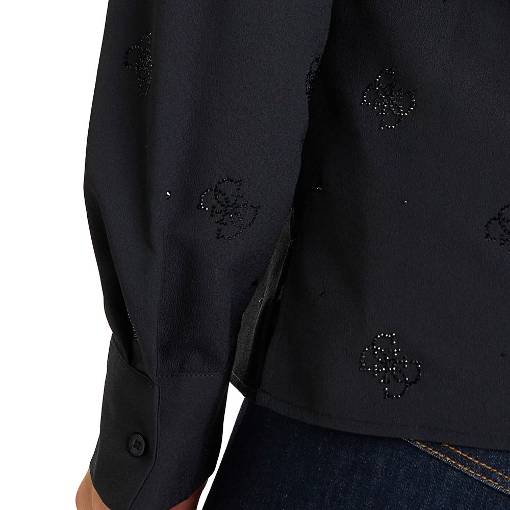 GUESS LS FLORE LOGO HOTFIX SHIRT ΠΟΥΚΑΜΙΣΟ ΓΥΝΑΙΚΕΙΟ W5BH80W2982 3