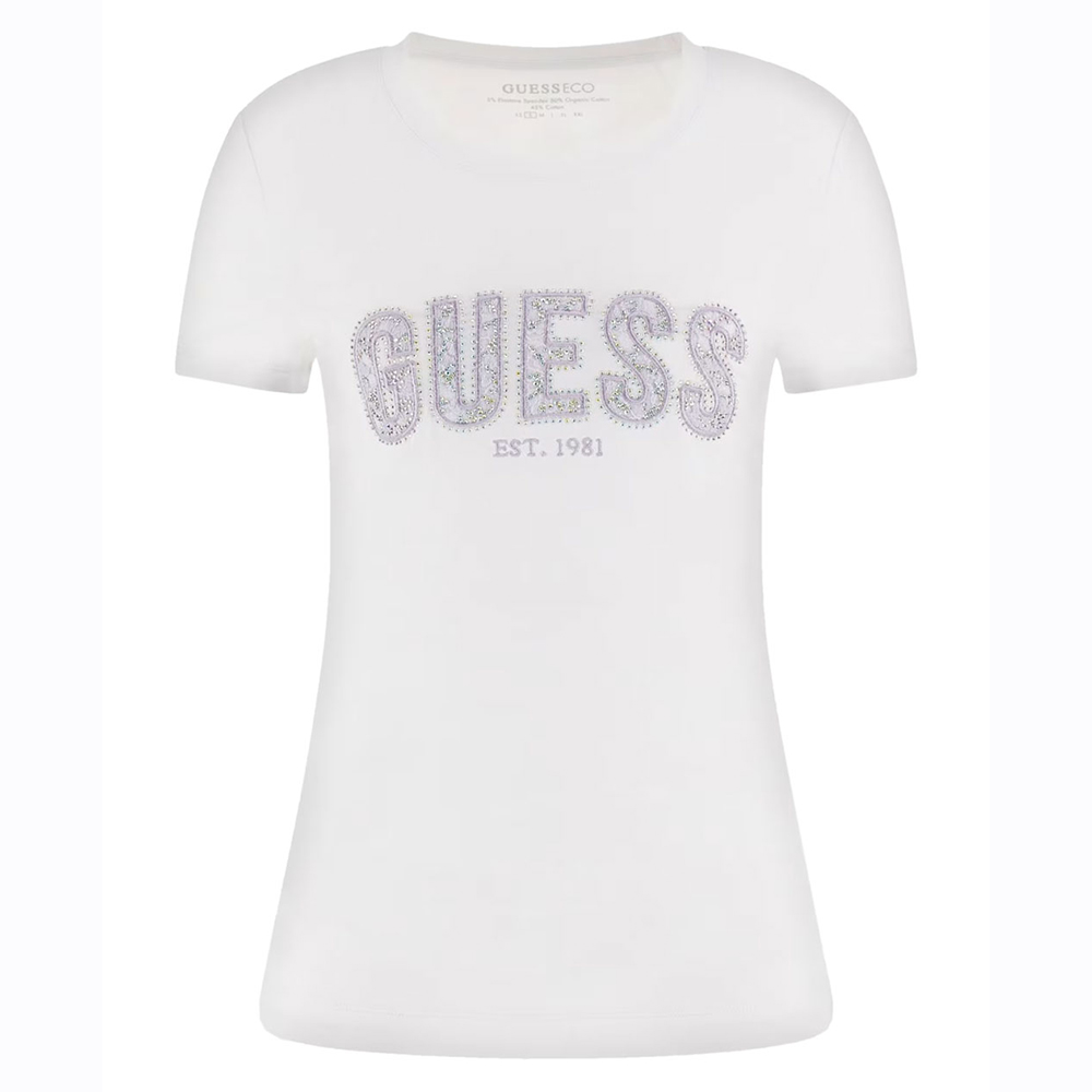 GUESS CN SS LOGO LACE TEE ΜΠΛΟΥΖΑ ΓΥΝΑΙΚΕΙΟ W5GI04J1314 3