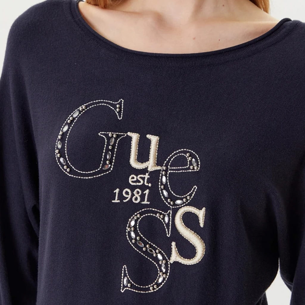 GUESS BAT SLEEVE KASSIDY LOGO SWTR ΠΛΕΚΤΟ ΓΥΝΑΙΚΕΙΟ W5YR22Z2NQ2 3