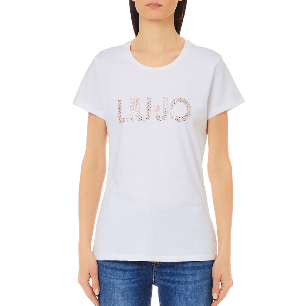 LIU JO WHITE WF4J01 ECS T-SHIRT M/C BOLD LOGO ΜΠΛΟΥΖΑ ΓΥΝΑΙΚΕΙΟ WF4107JS923 1