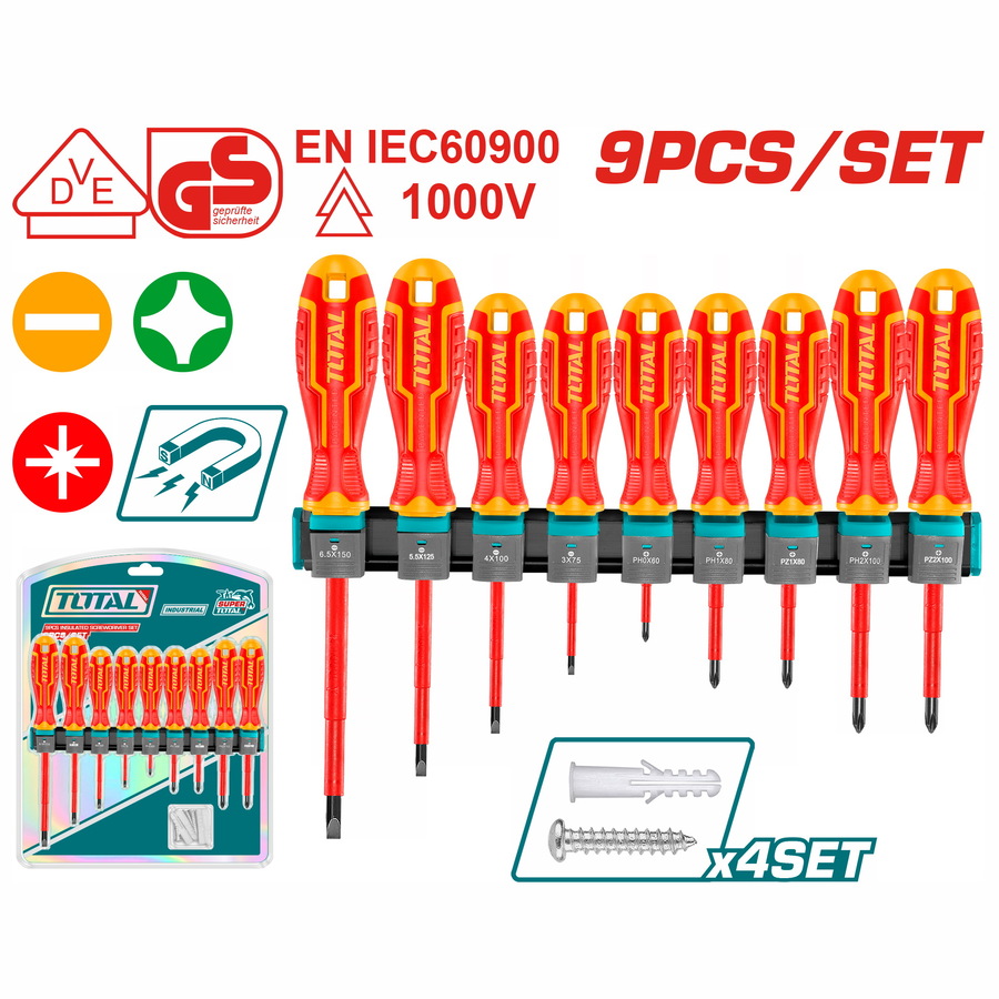 TOTAL ΕΠΑΓΓ. ΣΕΤ ΚΑΤΣΑΒΙΔΙΑ ΜΑΓΝ. VDE 1000V 9 ΤΕΜ THTIS596