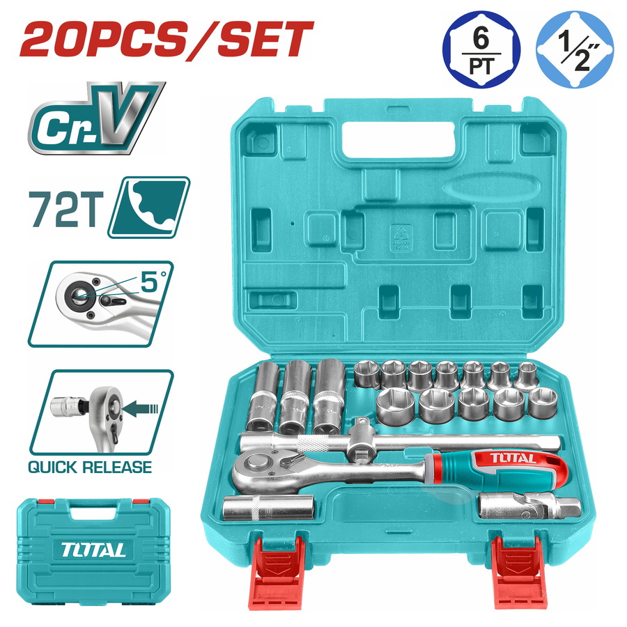 TOTAL ΕΠΑΓΓ.ΚΑΣΕΤΙΝΑ ΚΑΡΥΔΑΚΙΑ 1/2'' 20 ΤΕΜ SUPER SELECT (THT121201