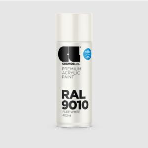 COSMOLAC SPRAY ΑΚΡΥΛΙΚΟ RAL9010 MATTE WHITE 400ml (μέταλλο, ξύλο, κεραμικά, πέτρα, πηλό, γυαλί,) - 9722