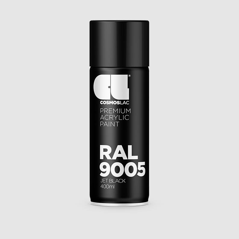 COSMOLAC SPRAY ΑΚΡΥΛΙΚΟ RAL9005 GLOSS BLACK 400ml (μέταλλο, ξύλο, κεραμικά, πέτρα, πηλό, γυαλί,)