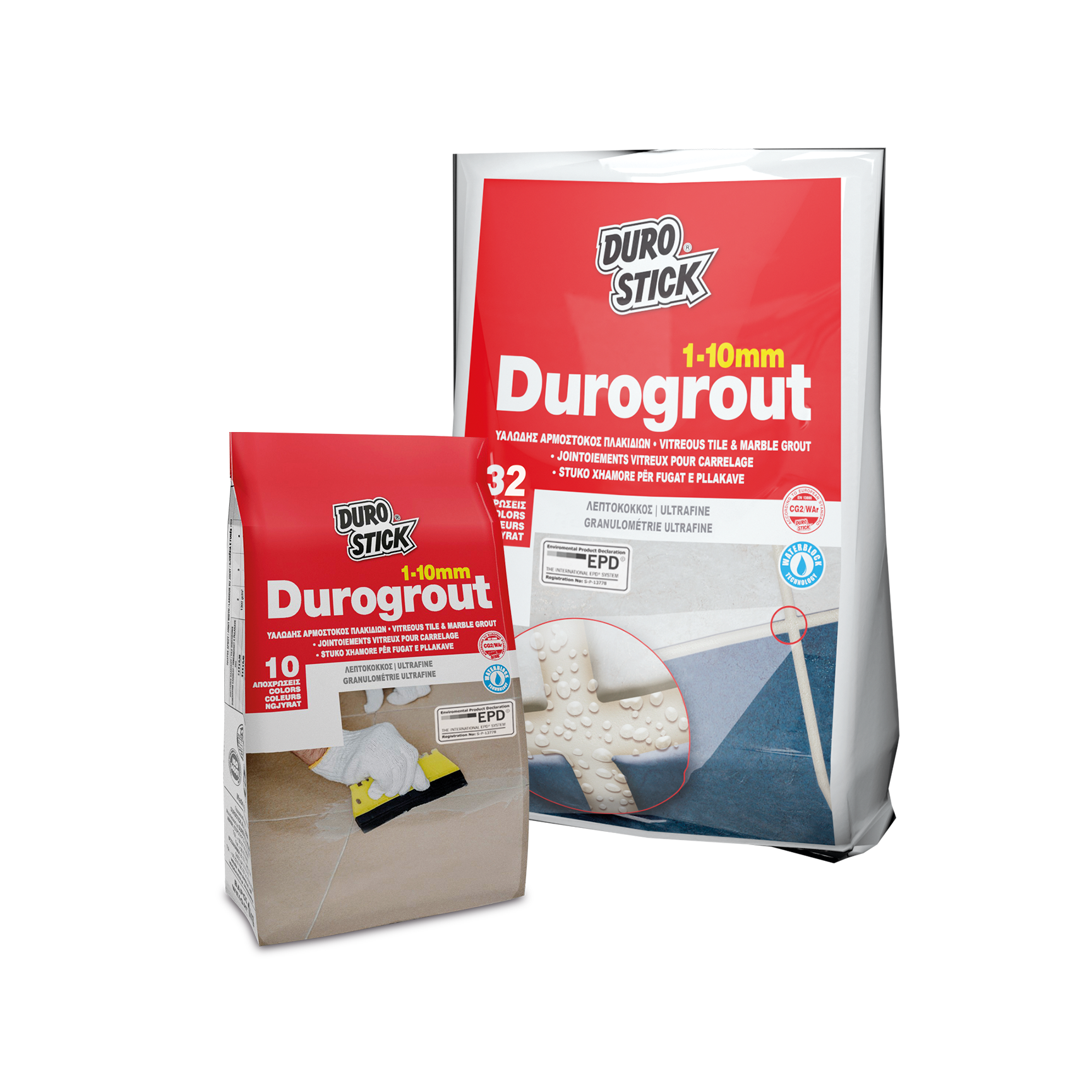 DUROSTICK DUROGROUT ΛΕΥΚΟΣ(301) ΥΑΛΩΔΗΣ ΑΡΜΟΣΤΟΚΟΣ ΠΛΑΚΙΔΙΩΝ ΛΕΠΤΟΚΟΚΚΟΣ 1-10mm 1kg