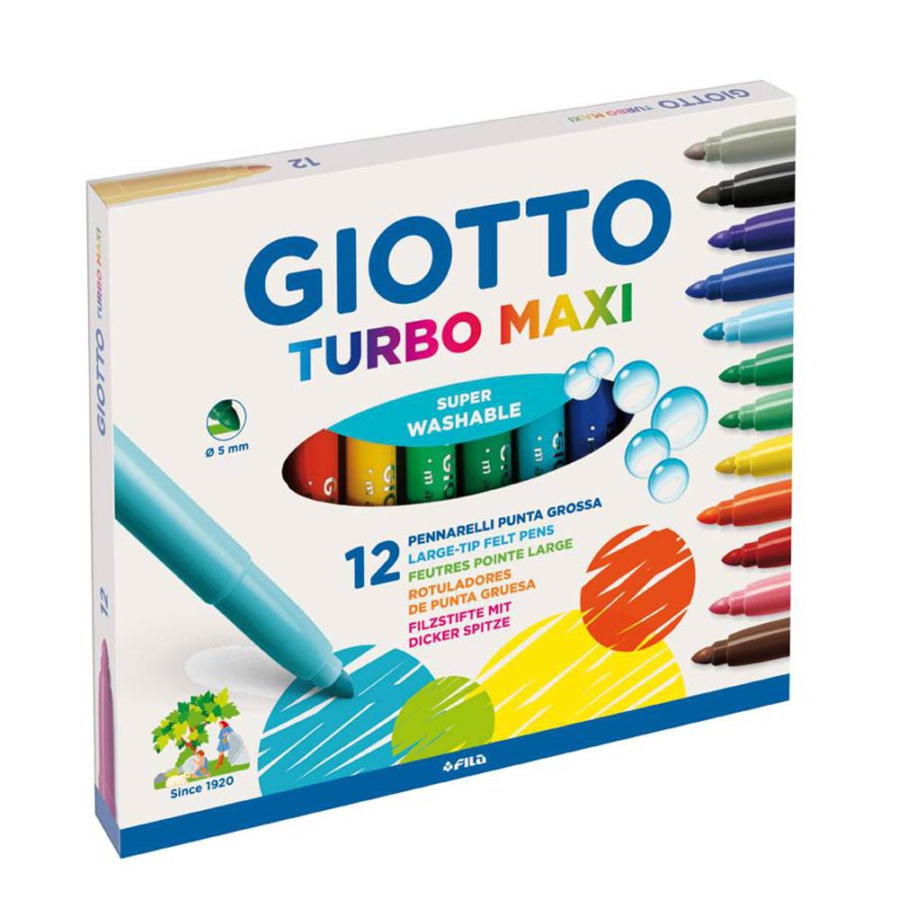 Μαρκαδόροι Turbo Maxi Χοντροί Με 12 Χρώματα 454000 Giotto - 0