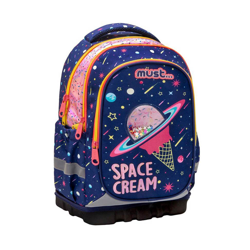 Τσάντα Πλάτης Δημοτικού Unique Space Cream 585123 Must - 0