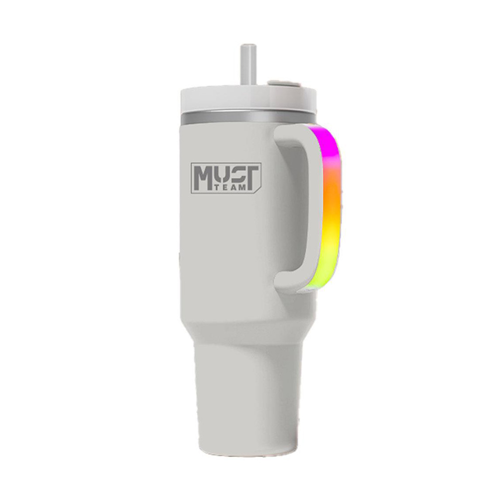 Ποτήρι Θερμός Ανοξείδωτο Με Καλαμάκι & 6 LED 900ml Γκρί 587608 Must - 115970