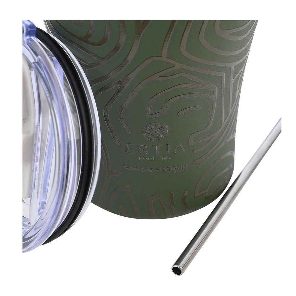 Ποτήρι Θερμός Ανοξείδωτο Coffee Mug Save The Aegean - Olive Flow 350ml 31725 Estia - 1