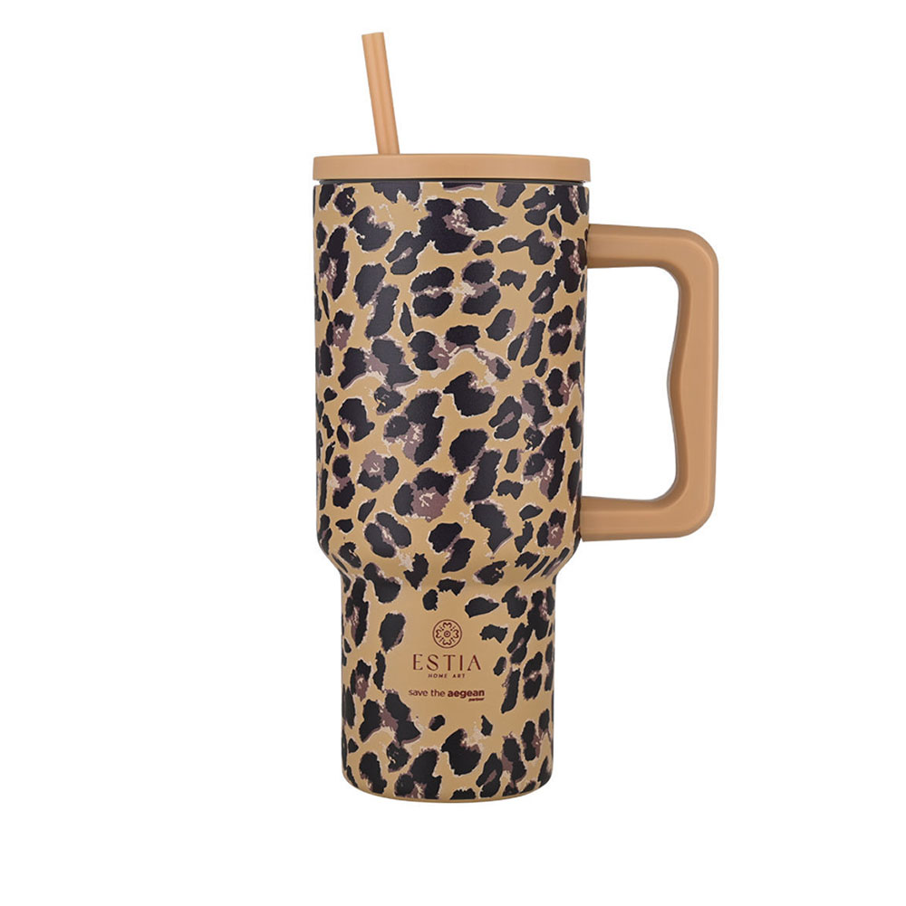 Ποτήρι Θερμός με Καλαμάκι Straw Tumbler XL - Spotted Prowl 900ml 34849 Estia - 112426