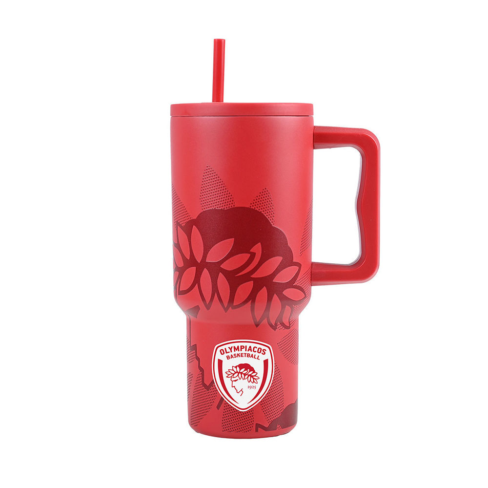 Ποτήρι Θερμός με Καλαμάκι Straw Tumbler XL Olympiakos BC Edition 900ml 35969 Estia - 112430