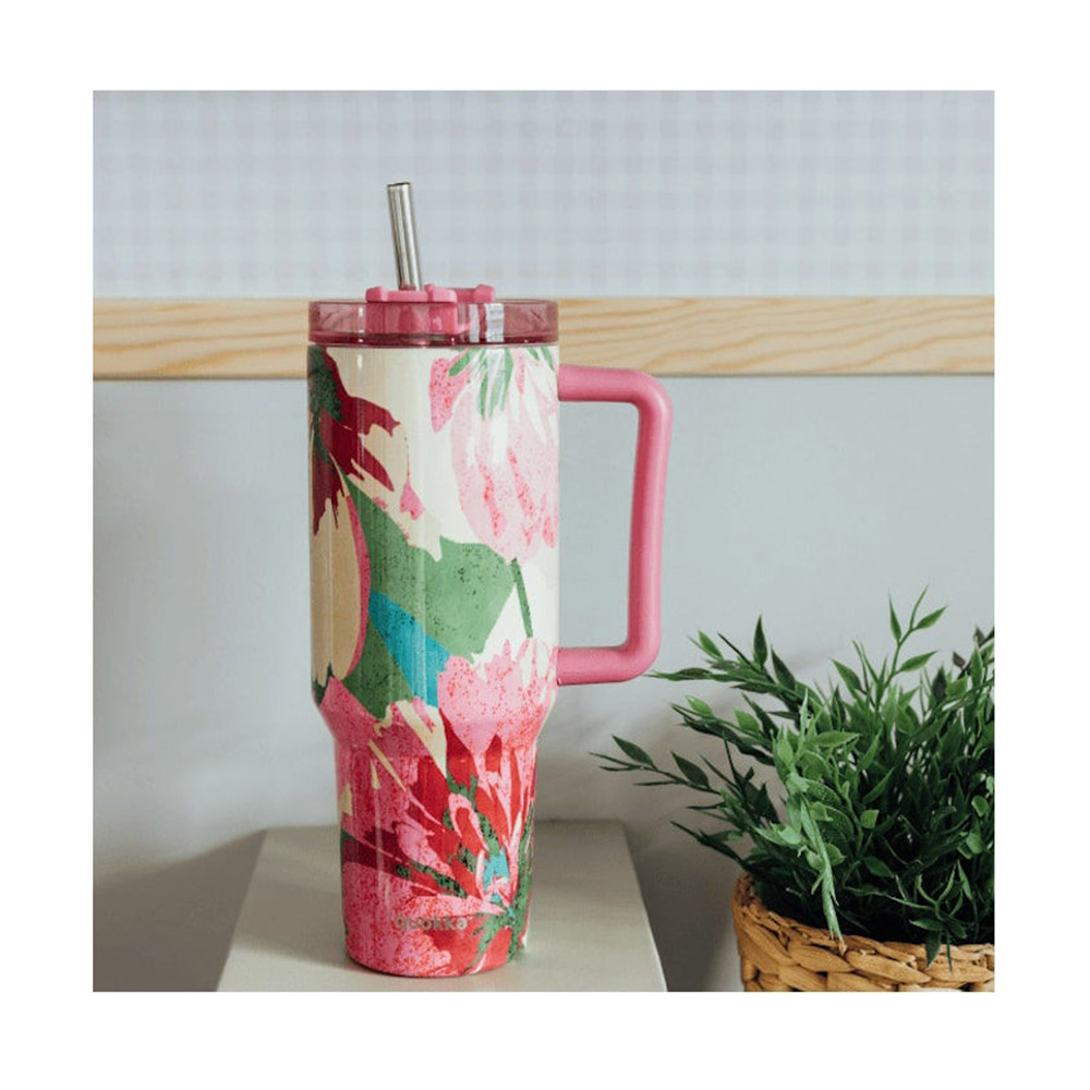 Ποτήρι Θερμός με Καλαμάκι Rambler Pink Flambe XL 1200ml 40040 Quokka  - 1