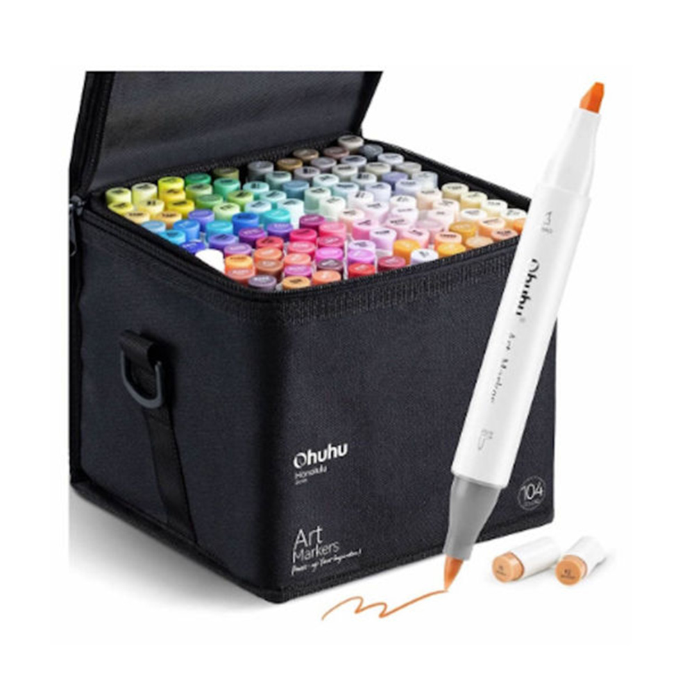 Μαρκαδόροι Αλκοόλης 104+1 τεμαχίων Διπλής Μύτης Honolulu B OHU-Y30-80404-09 Ohuhu - 114509