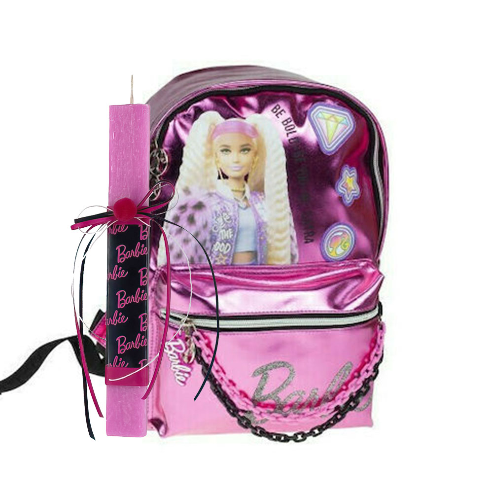 Χειροποίητη Αρωματική Λαμπάδα με Tσάντα Πλάτης Barbie Pink Metallics Barbie - 52365