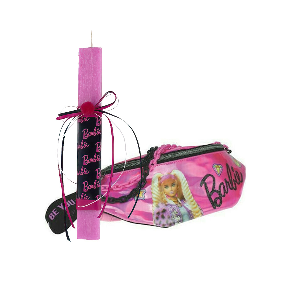 Χειροποίητη Αρωματική Λαμπάδα με Τσαντάκι Μέσης Pink Metallics Barbie - 52366
