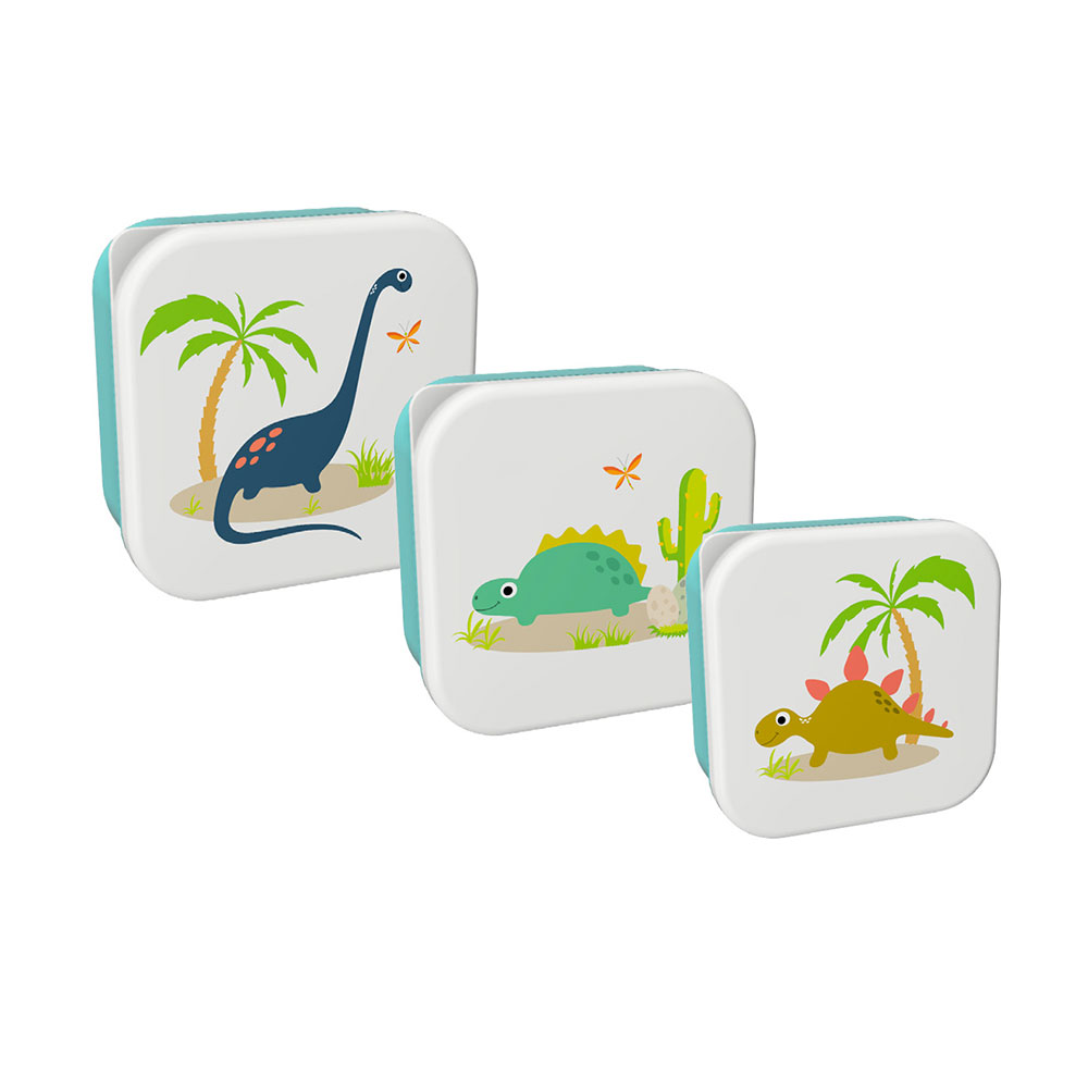 Σετ 3 Δοχεία Φαγητού Γαλαζοπράσινο ID2217 Dino i Drink - 42617