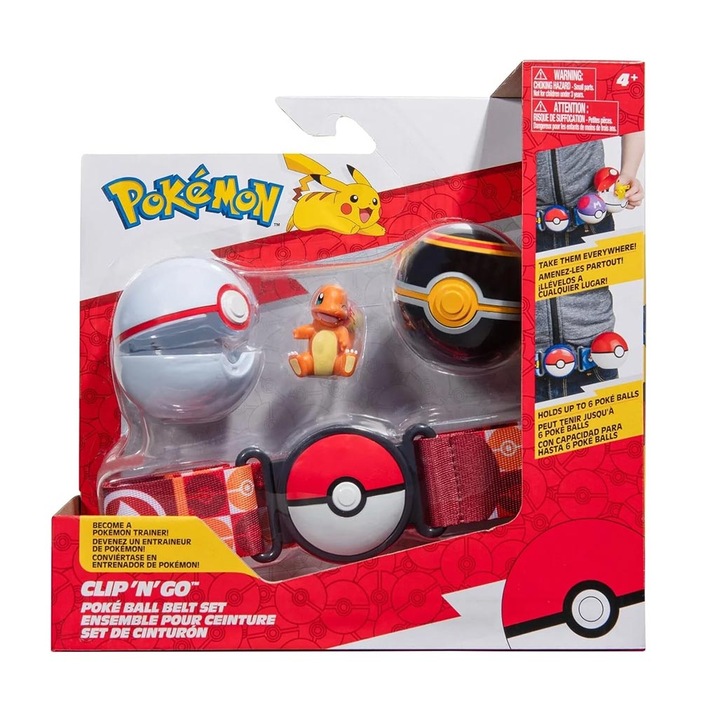 Pokemon Clip 'N' Go Belt - Premier Ball, Luxury Ball & Charmander PKW3163 Jazwares - 89762