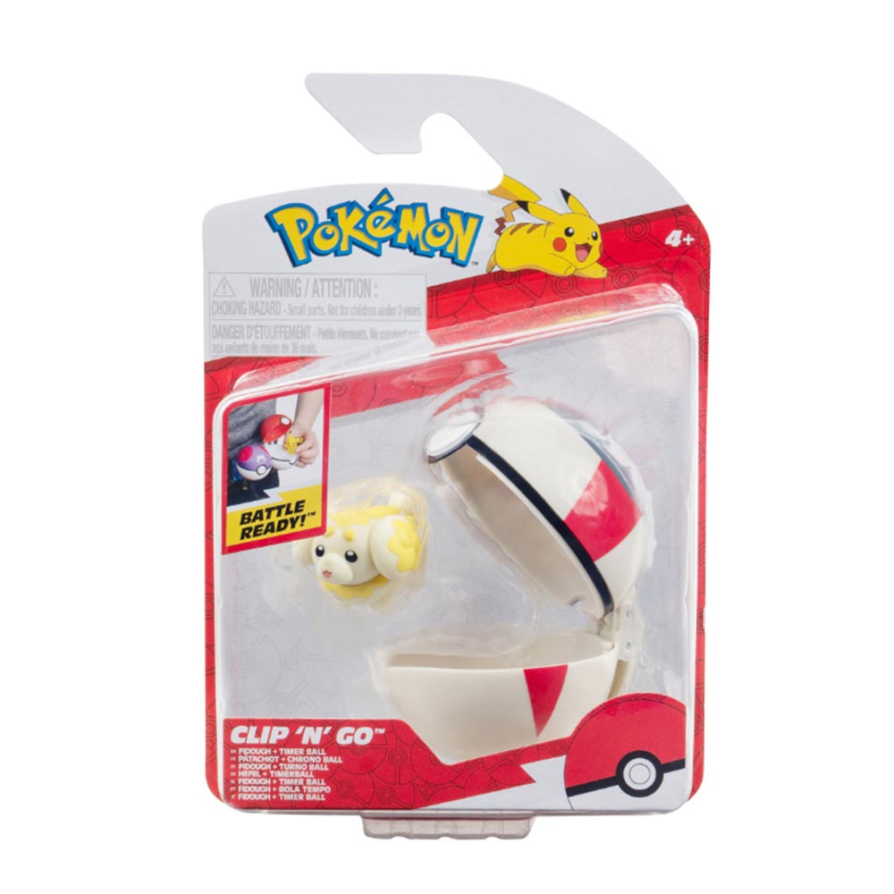 Φιγούρα Pokemon Clip 'N Go Fidough & Timer Ball PKW3625 Jazwares - 89725