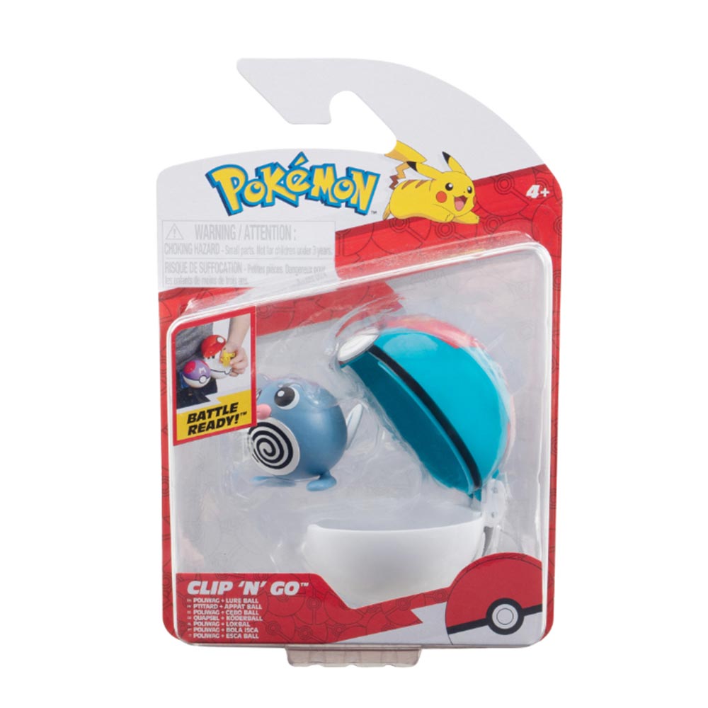 Φιγούρα Pokemon Clip 'N Go Poliwag & Lure Ball PKW3626 Jazwares - 89727