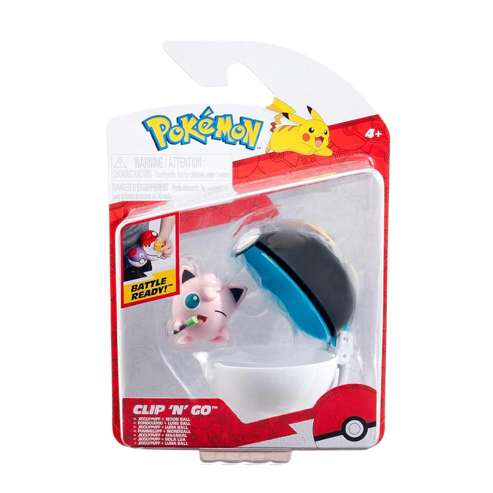 Φιγούρα Pokemon Clip 'N Go Jigglypuff & Moon Ball PKW3627 Jazwares - 89729