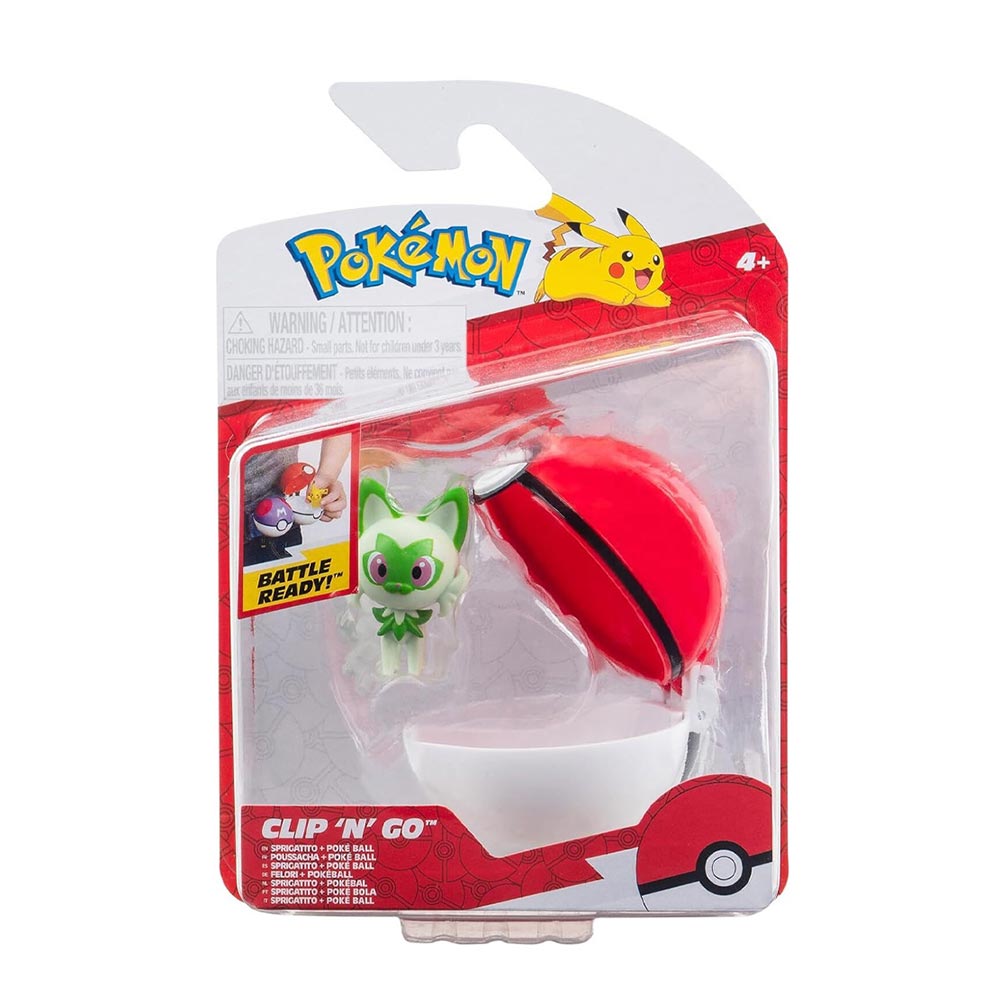 Φιγούρα Pokemon Clip 'N Go Sprigatito & Poke Ball PKW3629 Jazwares - 89733