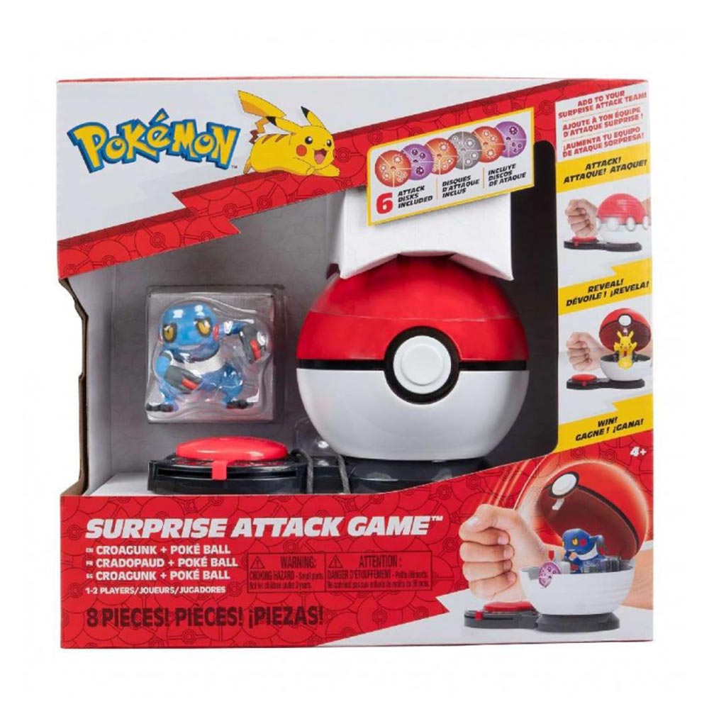 Παιχνίδι Μάχης Surprise Attack - Croagunk & Poke Ball PKW3719 Jazwares - 89769