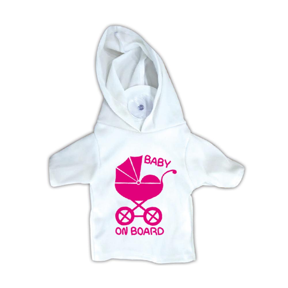 Μπλουζάκι - Σήμα Baby On Board - Καροτσάκι Ροζ - 13568