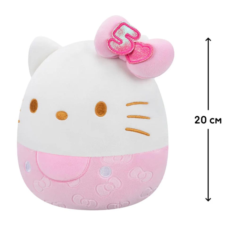 Λούτρινο Squishmallows Hello Kitty 50th Anniversary - Ροζ Φιόγκος 20cm SQSN00497 Jazwares - 2