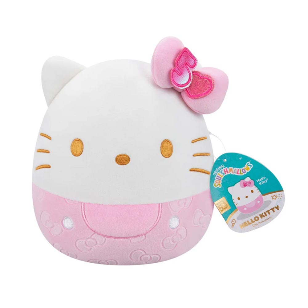 Λούτρινο Squishmallows Hello Kitty 50th Anniversary - Ροζ Φιόγκος 20cm SQSN00497 Jazwares - 90863