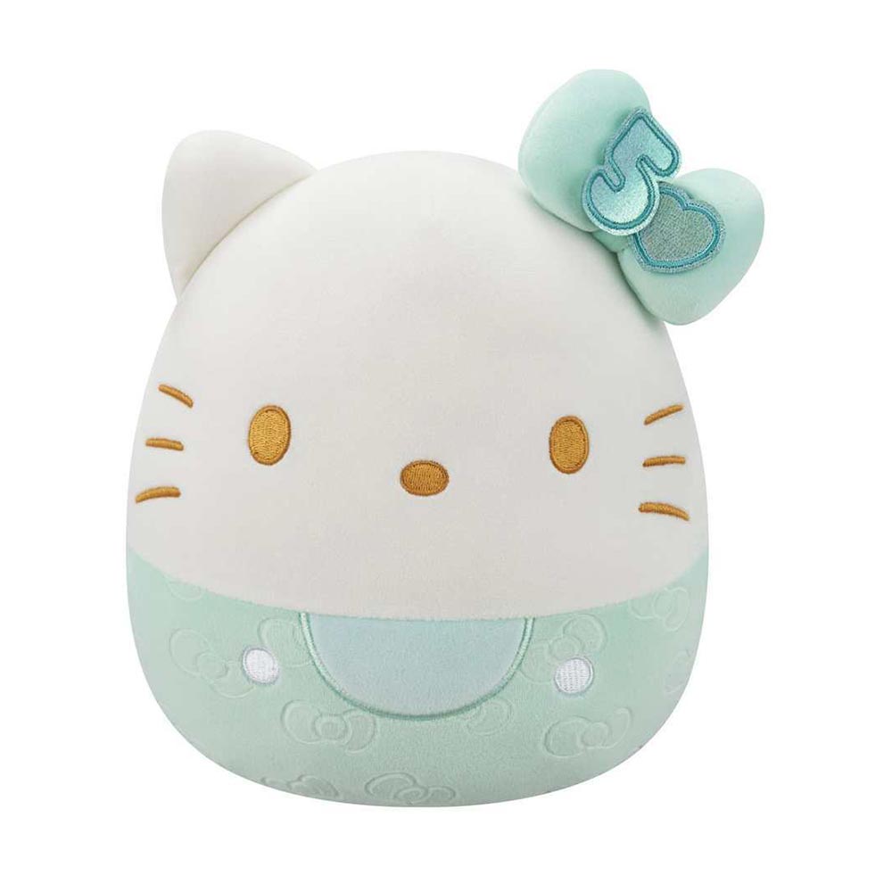 Λούτρινο Squishmallows Hello Kitty 50th Anniversary - Πράσινος Φιόγκος 20cm SQSN00498 Jazwares - 2