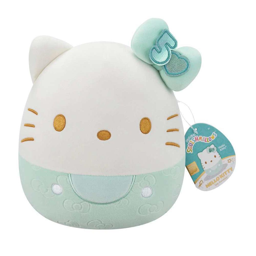 Λούτρινο Squishmallows Hello Kitty 50th Anniversary - Πράσινος Φιόγκος 20cm SQSN00498 Jazwares - 90859