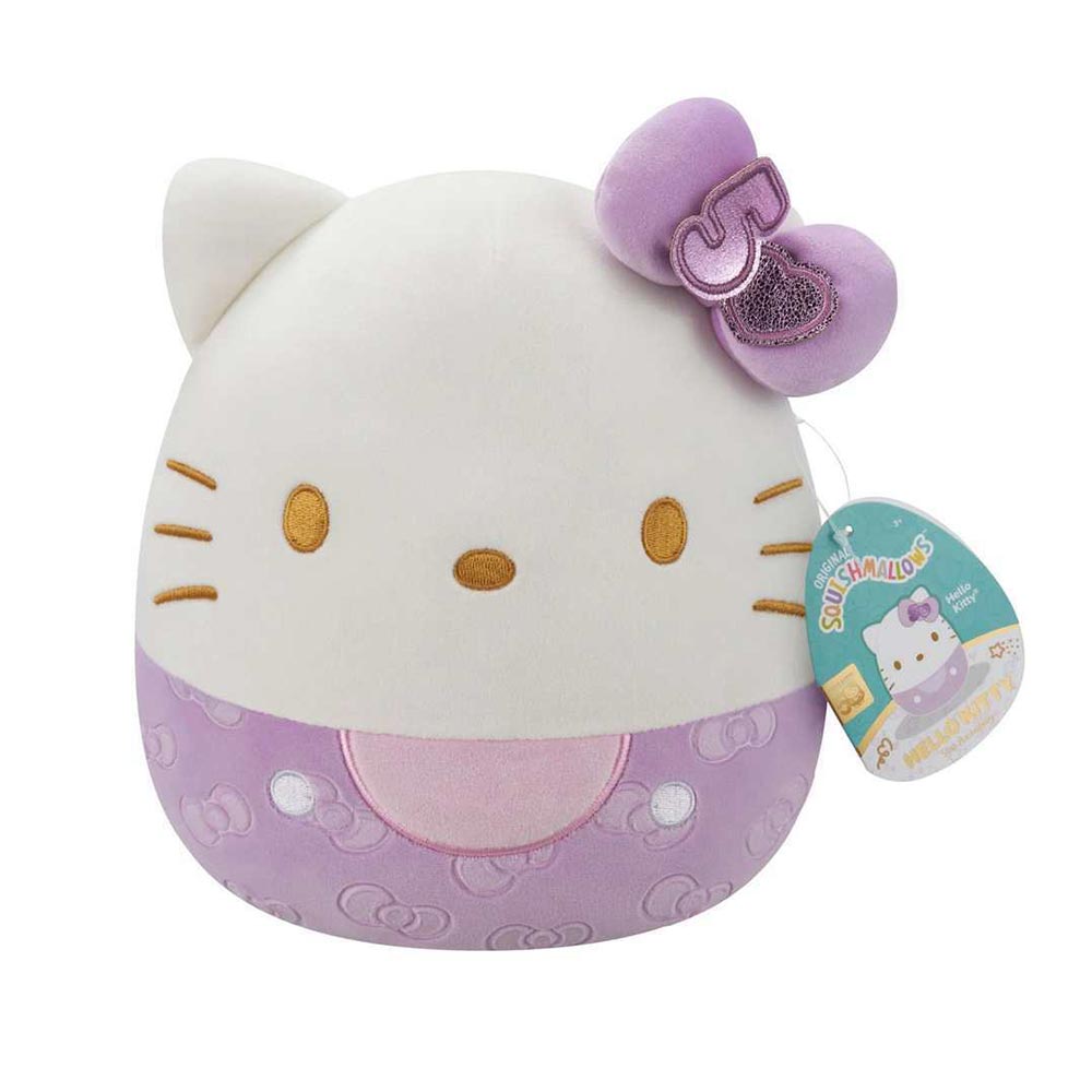 Λούτρινο Squishmallows Hello Kitty 50th Anniversary - Μωβ Φιόγκος 20cm SQSN00499 Jazwares - 90847