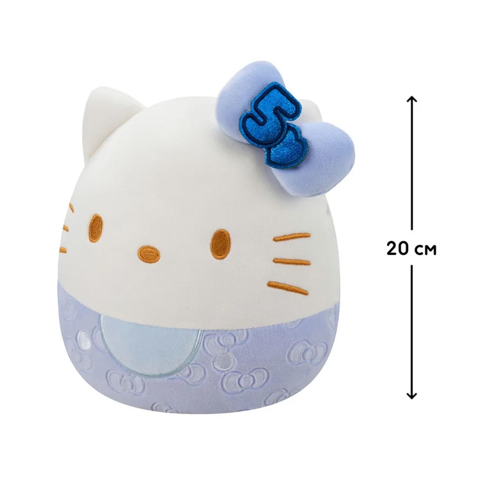 Λούτρινο Squishmallows Hello Kitty 50th Anniversary - Μπλε Φιόγκος 20cm SQSN00500 Jazwares - 0