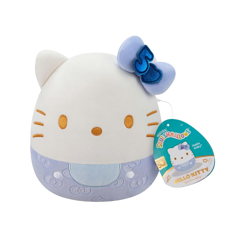 Λούτρινο Squishmallows Hello Kitty 50th Anniversary - Μπλε Φιόγκος 20cm SQSN00500 Jazwares - 90851