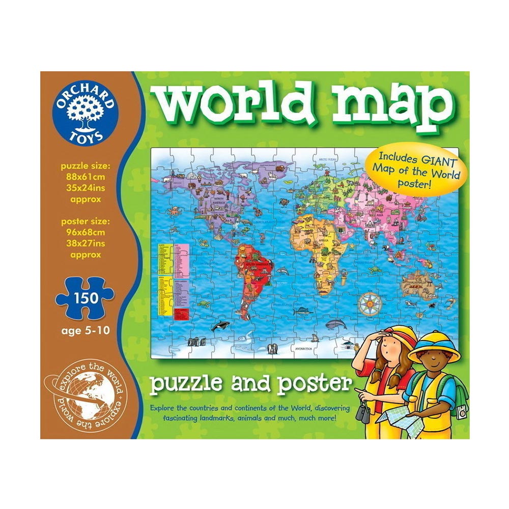 Παζλ Παγκόσμιος Χάρτης και Πόστερ 150τμχ ORCH280 Orchard Toys - 0